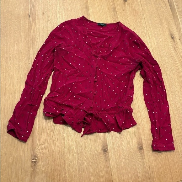 Rails Beaux Dot Print Button Front Peplum - Picture 3 of 6